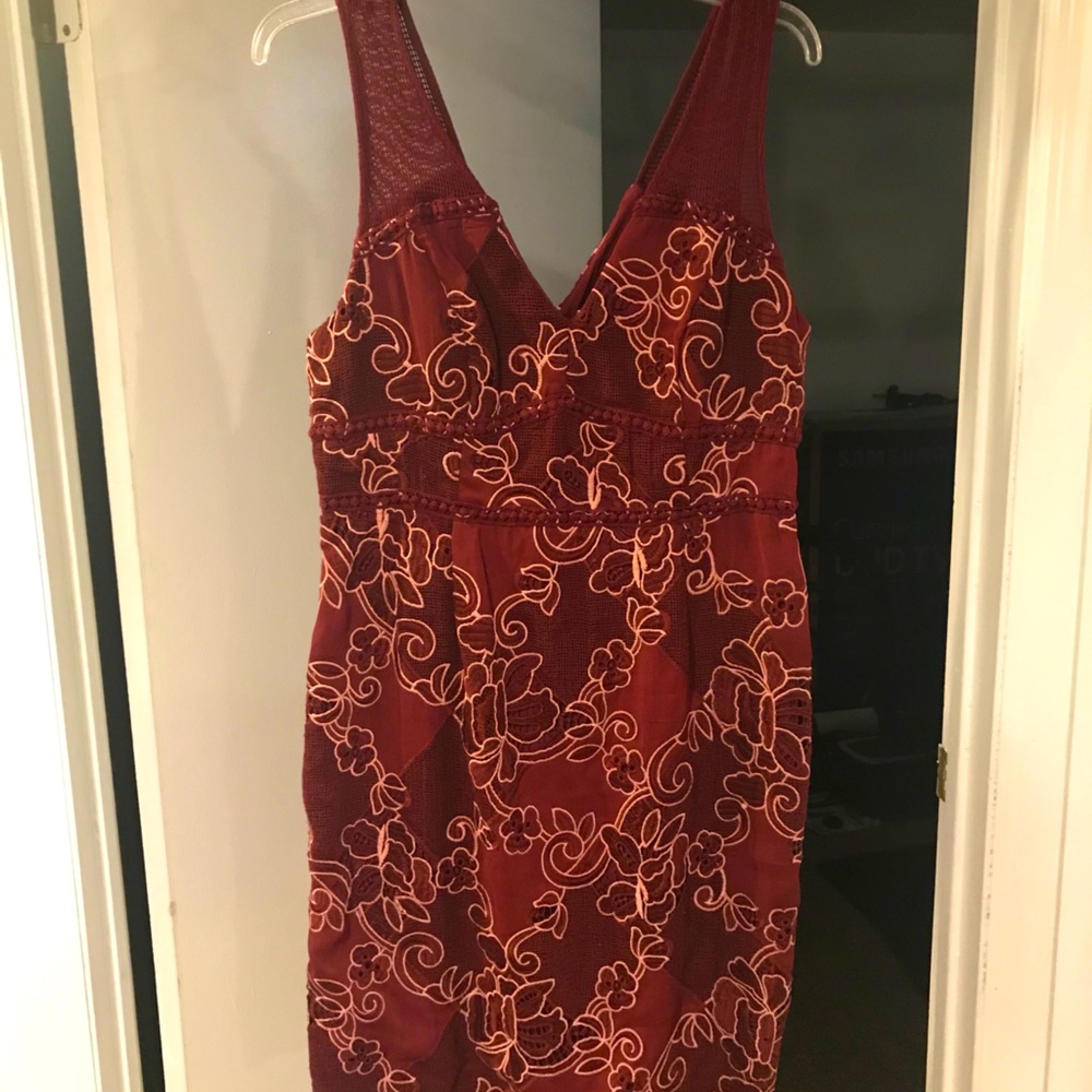 Anthropologie Red cocktail dress